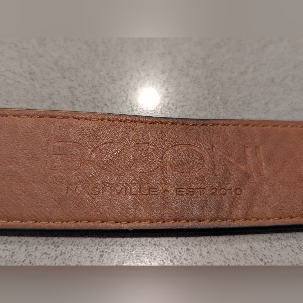 Boconi Black Leather Belt with Silver Buckle - Picture 6 of 10